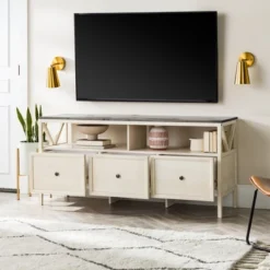 Farmhouse 3 Drawer Wood TV Stand For TVs Up To 65" - Saracina Home 32 Farmhouse 3 Drawer Wood TV Stand For TVs Up To 65" - Saracina Home -Bedroom Furniture Store GUEST acf328b1 4981 4fb4 9c99 669678336b76