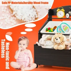 Costway Kids Wooden Toy Storage Unit Organizer W/Rolling Toy Box & Plastic Bins NaturalEspresso 20 Costway Kids Wooden Toy Storage Unit Organizer W/Rolling Toy Box & Plastic Bins NaturalEspresso -Bedroom Furniture Store GUEST afc4f8c4 324e 4563 81ff d202841d1460
