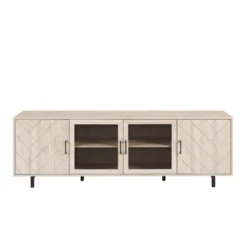 Vik Modern Boho 4 Door Herringbone TV Stand For TVs Up To 80" - Saracina Home -Bedroom Furniture Store GUEST b08db226 d2f4 4b00 92c0 9188cbaee310