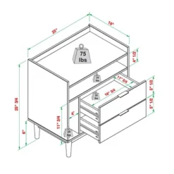 2pk Mid-Century Modern Solid Wood 2 Drawer Storage Nightstands - Saracina Home 24 2pk Mid-Century Modern Solid Wood 2 Drawer Storage Nightstands - Saracina Home -Bedroom Furniture Store GUEST b4a44f9f b4b8 4593 b2f1 f1a651c0f8e1