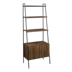 72" Open Shelf And Closed Storage Cabinet Ladder Bookcase - Saracina Home -Bedroom Furniture Store GUEST b4c9708c 2fe3 4654 9c06 b27773a6d3bc