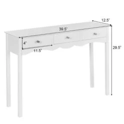 Costway Console Table Hall Table Side Table Desk Accent Table 3 Drawers Entryway White 13 Costway Console Table Hall Table Side Table Desk Accent Table 3 Drawers Entryway White -Bedroom Furniture Store GUEST b544da82 60f3 444c b5e9 c9af0d1179f6