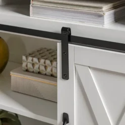 Transitional Sliding Barndoor Highboy TV Stand For TVs Up To 58" - Saracina Home -Bedroom Furniture Store GUEST b5a3e537 90f4 4e58 a208 0c36538d1d04