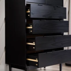 Mid-Century Modern Solid Wood 6 Drawer Vertical Dresser - Saracina Home -Bedroom Furniture Store GUEST b5fe320b c3da 49e6 985f 60a942767455