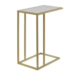 23" Modern Rectangle Two-Tone C Side Table With Metal Base - Saracina Home 19 23" Modern Rectangle Two-Tone C Side Table With Metal Base - Saracina Home -Bedroom Furniture Store GUEST b65b9434 3351 4d65 bc48 b2c7d25596f8