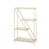 Kokesh Modern Glam Tempered Glass 3 Shelf Asymmetrical Bookcase Gold - Christopher Knight Home -Bedroom Furniture Store GUEST b6edcb18 234e 4d42 bf70 c072317c943f