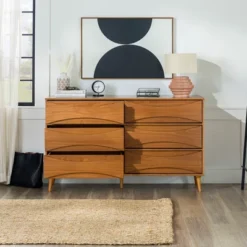 Mid-Century Modern Contoured 6 Drawer Dresser - Saracina Home 28 Mid-Century Modern Contoured 6 Drawer Dresser - Saracina Home -Bedroom Furniture Store GUEST ba7b3ae6 3452 443a 9d57 85e8321e0910