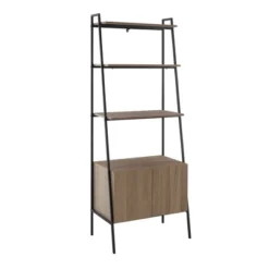 72" Open Shelf And Closed Storage Cabinet Ladder Bookcase - Saracina Home -Bedroom Furniture Store GUEST bb53bc77 9ac3 477a ab20 0e515d00902d