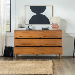 Mid-Century Modern Contoured 6 Drawer Dresser - Saracina Home 29 Mid-Century Modern Contoured 6 Drawer Dresser - Saracina Home -Bedroom Furniture Store GUEST bb625515 9b28 47ce aec8 80be9f788699