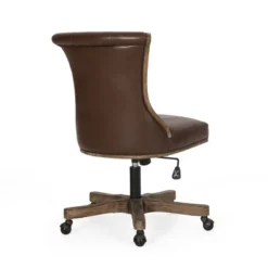 Coulee Contemporary Upholstered Roll Back Swivel Office Chair Dark Brown/Natural - Christopher Knight Home 16 Coulee Contemporary Upholstered Roll Back Swivel Office Chair Dark Brown/Natural - Christopher Knight Home -Bedroom Furniture Store GUEST c03648fb 16a5 4f47 8051 bb120f237be5