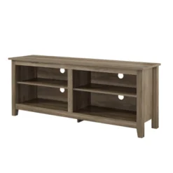 Transitional 4 Cubby Wood Open Storage TV Stand For TVs Up To 65"- Saracina Home -Bedroom Furniture Store GUEST c0aba6c0 bbb4 4e90 83a5 3c73b3261eaf