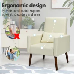 Tangkula 2-in-1 Upholstered Rocking Chair With Wood Leg & Pillow Relax Sofa Chair Light Grey/Beige/Dark Gray -Bedroom Furniture Store GUEST c2648639 0b43 4898 a8fe 51b7d8c995be