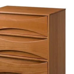 Mid-Century Modern Contoured 5 Drawer Chest Of Drawers - Saracina Home -Bedroom Furniture Store GUEST c27c7fcf f0c0 42b6 8b83 888be9d75160