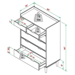Mid-Century Modern Solid Wood 6 Drawer Vertical Dresser - Saracina Home -Bedroom Furniture Store GUEST c61ba0fa 135e 47de 9250 5e732e67fd91