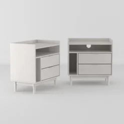 2pk Mid-Century Modern Solid Wood 2 Drawer Storage Nightstands - Saracina Home 27 2pk Mid-Century Modern Solid Wood 2 Drawer Storage Nightstands - Saracina Home -Bedroom Furniture Store GUEST c880a12d 845d 41f3 8c73 9ddb9ed4b555
