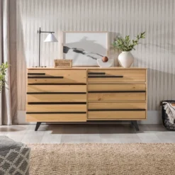 Modern 6 Drawer Double Dresser With Long Handles - Saracina Home -Bedroom Furniture Store GUEST c8aba4a4 1ca8 4c94 baf3 2404a0c20fb2