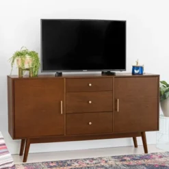 Mid-Century Modern Wood Console TV Stand For TVs Up To 65" - Saracina Home -Bedroom Furniture Store GUEST cb85f3af 3c20 42f9 8a52 5c742cd3a8be