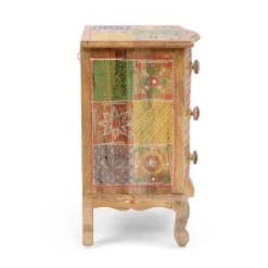 Ailey Handcrafted Boho Mango Wood 3 Drawer Nightstand Natural - Christopher Knight Home -Bedroom Furniture Store GUEST d2a0da4f 2eb2 4284 a2b1 540f55b08a0f