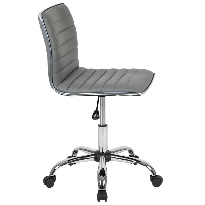 Emma And Oliver Low Back Designer Armless Ribbed Swivel Task Office Chair 13 Emma And Oliver Low Back Designer Armless Ribbed Swivel Task Office Chair - Image 11