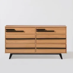 Modern 6 Drawer Double Dresser With Long Handles - Saracina Home -Bedroom Furniture Store GUEST d4240551 ee83 45e1 8740 746170bdb79c