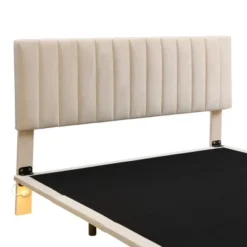 Queen Size Upholstered Floating Velvet Platform Bed With Sensor Light And Headboard-ModernLuxe 19 Queen Size Upholstered Floating Velvet Platform Bed With Sensor Light And Headboard-ModernLuxe -Bedroom Furniture Store GUEST d54cfe1a 7731 44a4 8d11 242852f7e515