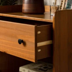 Set Of 2 Katie Transitional Tray Top 1 Drawer Solid Wood Nightstands Caramel - Saracina Home -Bedroom Furniture Store GUEST d6c58c76 0690 448a 9554 69c6d963e275