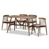 5pc Wyatt Midcentury Modern Walnut Wood Dining Set Beige/Brown - Baxton Studio 1 5pc Wyatt Midcentury Modern Walnut Wood Dining Set Beige/Brown - Baxton Studio -Bedroom Furniture Store GUEST da8024c0 60af 4822 97df 9a5fe205a2fd