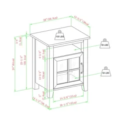 Transitional Classic Windowpane Storage Side Table - Saracina Home -Bedroom Furniture Store GUEST dad8aa65 d963 49c7 bda3 78b3efe46282