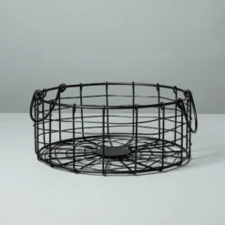 Round Wire Storage Basket With Handles Black - Hearth & Hand™ With Magnolia -Bedroom Furniture Store GUEST db906be6 c2aa 4ee5 bb74 a0cff421c0e0