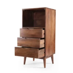 Rabun Handcrafted Mid-Century Modern Mango Wood 3 Drawer Chest Light Oak - Christopher Knight Home -Bedroom Furniture Store GUEST dc59edd3 be23 4875 a2f3 7c638166947b