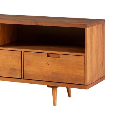 Cara Mid-Century Modern 3 Drawer TV Stand For TVs Up To 65" - Saracina Home 6 Cara Mid-Century Modern 3 Drawer TV Stand For TVs Up To 65" - Saracina Home - Image 4