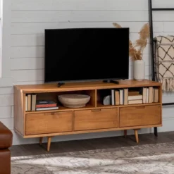 Cara Mid-Century Modern 3 Drawer TV Stand For TVs Up To 65" - Saracina Home 34 Cara Mid-Century Modern 3 Drawer TV Stand For TVs Up To 65" - Saracina Home -Bedroom Furniture Store GUEST dcaab5ac 058b 4924 9bcd 1774bd23a9f2