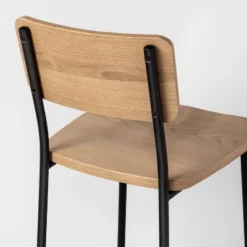 Wood & Steel Bar Stool - Natural/Black - Hearth & Hand™ With Magnolia -Bedroom Furniture Store GUEST dd89e9f1 7a47 4584 b4ec a8a659027411