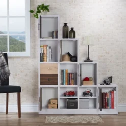61.5" Hirsch Contemporary Bookcase White - HOMES: Inside + Out -Bedroom Furniture Store GUEST deb38657 ba84 4ffa b75f ed6f9f1253cd