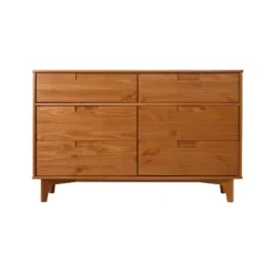 Mid-Century Modern Groove Wood 6 Drawer Dresser - Saracina Home -Bedroom Furniture Store GUEST df73fcb6 1e74 4709 ae75 c24412f90be1