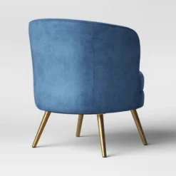 Beadle Accent Chair With Brass Leg Velvet Blue - Project 62™ -Bedroom Furniture Store GUEST e11583ec 29c6 45c1 beb3 aaaa0bb28088