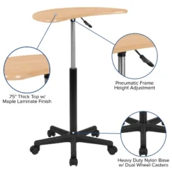 Emma And Oliver Sit To Stand Mobile Laptop Computer Desk - Portable Rolling Standing Desk -Bedroom Furniture Store GUEST e166bd86 a477 40dc bcf6 cdc8d9149ee8