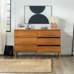 Mid-Century Modern Contoured 6 Drawer Dresser - Saracina Home 30 Mid-Century Modern Contoured 6 Drawer Dresser - Saracina Home -Bedroom Furniture Store GUEST e3d278c0 2027 4917 98d0 1a8a534d229b