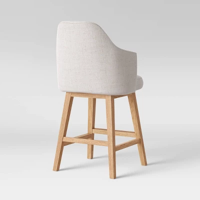 Kinston Swivel Curved Back Upholstered Counter Height Barstool - Threshold™ 5 Kinston Swivel Curved Back Upholstered Counter Height Barstool - Threshold™ - Image 3