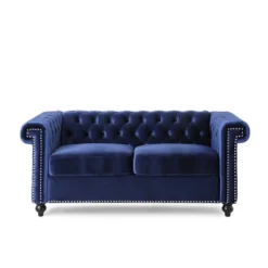 Brinkhaven Modern Glam Tufted Velvet Loveseat With Nailhead Trim - Christopher Knight Home -Bedroom Furniture Store GUEST e6dbdeaf b34f 4bb9 8c55 a2bef1478ebe
