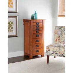 Delia Jewelry Armoire Brown - Powell Company -Bedroom Furniture Store GUEST e863c6dc 98a4 4ad3 80cb 773ca351a397