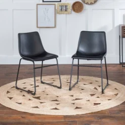 Set Of 2 Laslo Modern Upholstered Faux Leather Dining Chairs - Saracina Home 21 Set Of 2 Laslo Modern Upholstered Faux Leather Dining Chairs - Saracina Home -Bedroom Furniture Store GUEST e921ecff 5d1c 46bf 8a40 c3330f7f710d