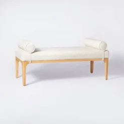 Randolph Bench With Bolster Pillows Linen - Threshold™ Designed With Studio McGee -Bedroom Furniture Store GUEST ebdd4b7b 6e57 423c 908a 14e05a7f5b15