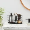 Divided Wire Basket With Wood Handle Black - Brightroom™ -Bedroom Furniture Store GUEST ec6ac29d 2874 40e8 b27a d339a1a59f7b
