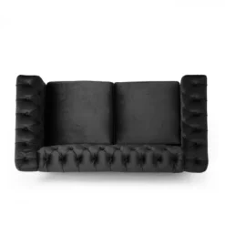Brinkhaven Modern Glam Tufted Velvet Loveseat With Nailhead Trim - Christopher Knight Home -Bedroom Furniture Store GUEST eca0083e 5ef9 4c65 8bae c89aa70087b7
