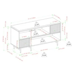 Modern Reeded Door Extendable TV Stand For TVs Up To 50" - Saracina Home -Bedroom Furniture Store GUEST ed00bd4f d172 4e6a 8f8e 03cd201c95f3