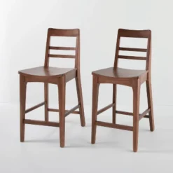 2pk Wood Ladder Back Counter Stool - Hearth & Hand™ With Magnolia -Bedroom Furniture Store GUEST ee6c4703 9f16 41d1 a9aa 86444f5abf5f