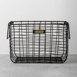 Wire Storage Basket Black - Hearth & Hand™ With Magnolia -Bedroom Furniture Store GUEST efe86eae 04b3 4a40 b0c6 ffcdb651f04d