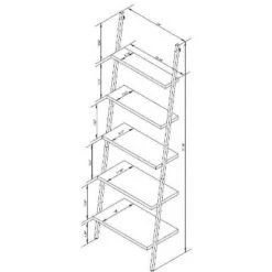 72" Loring 5 Shelf Leaning Bookshelf - Threshold™ -Bedroom Furniture Store GUEST f0a703db 6249 4024 8139 6e1bf2368058