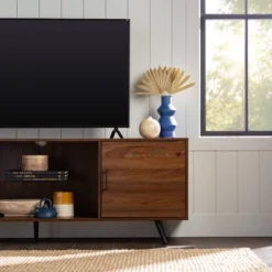 2 Door Mid-Century Modern Wood Storage TV Stand For TVs Up To 80" - Saracina Home 29 2 Door Mid-Century Modern Wood Storage TV Stand For TVs Up To 80" - Saracina Home -Bedroom Furniture Store GUEST f40ed185 68ab 4500 888f 18709118d6c8